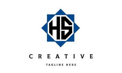 HS double square latter logo vector