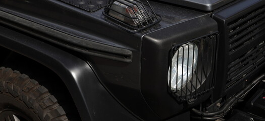 a car headlight from an SUV