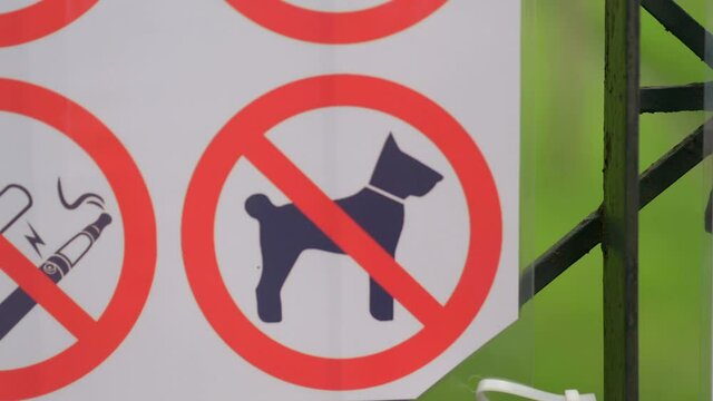 Prohibition sign on the wall in 4k slow motion 60fps