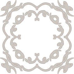 リボンのフレーム　ベージュ×ホワイト