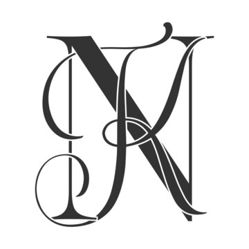 nk, kn, monogram logo. Calligraphic signature icon. Wedding Logo Monogram. modern monogram symbol. Couples logo for wedding