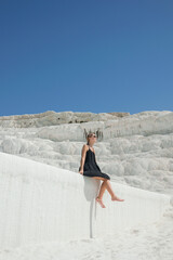 pamukkale turkusowa woda skały białe © DawidFastMan