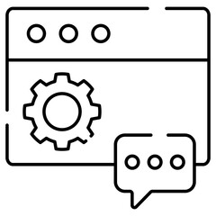 Gear on web page, icon of web management