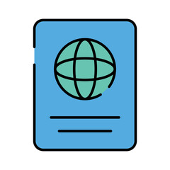 Flat design icon of passport, editable vector