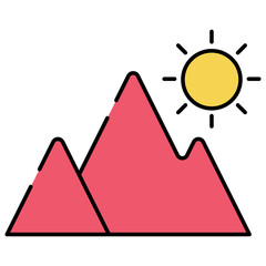 Vector design icon of mountains