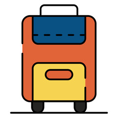 An editable design icon of trolley bag