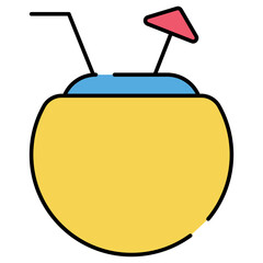 A premium download icon of coconut juice