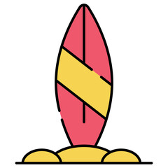 Adventure board icon, trendy design of surfboard