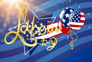 Happy Labor day banner,vector illustration  american patriotic background