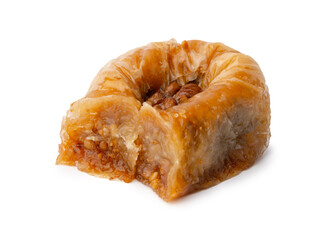 Delicious sweet baklava isolated on white background