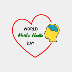 Illustration vector world mental health day