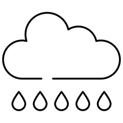 Cloud with raindrops, icon of rainfall