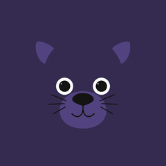 Childish image of a cute little panther. Jungle animal. Cartoon character for kids print design, kids wear, baby shower celebration, greeting, invitation card. Flat vector illustration.