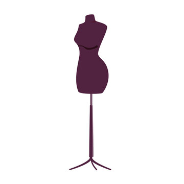 Vintage mannequin vector illustration isolate background. A mannequin for fitting clothes.