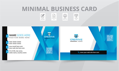 Professional Two-sided Business Card Print Templates Layout Design.