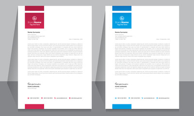 Letterhead format template, business style letterhead design template. Company letterhead template designs. Letterhead,  vector Template.