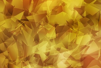 Dark Yellow vector polygonal template.