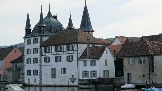 historisches Geb&auml;ude am Untersee in Steckborn, Bodensee, Schweiz, Museum am Turmhof