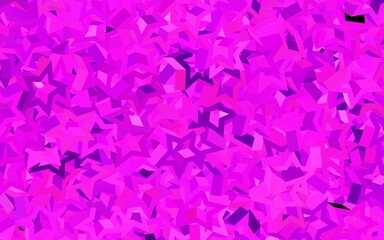 Dark Pink vector template with sky stars.
