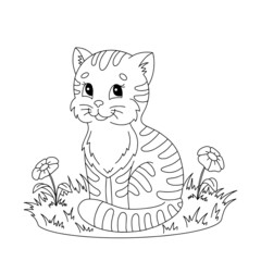 Coloring book page for kids. Cartoon style character. Vector illustration isolated on white background.