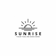 Creative modern illustration luxury modern Sunrise or sunset sign logo vector design template