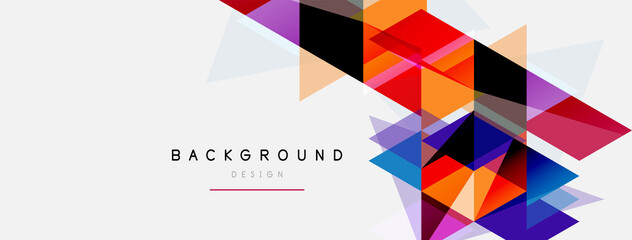 Mosaic triangles geometric background. Techno or business concept, pattern for wallpaper, banner, background, landing page