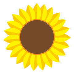 Sunflower icon. Agriculture background. Simple flat design. Yellow garden plant. Vector illustration. Stock image. 