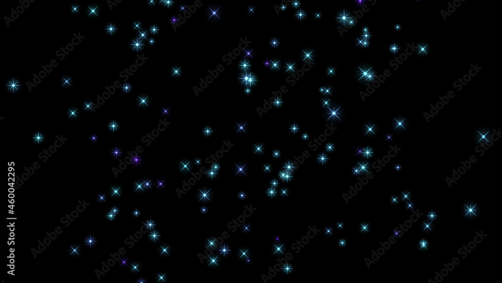 Aufkleber an abstract exploration of the galaxy through outer space to glowing and twinkling stars. 4k animati