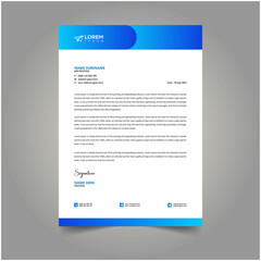 Creative Minimal Clean Business Letterhead Design Vector Template In A4 Page