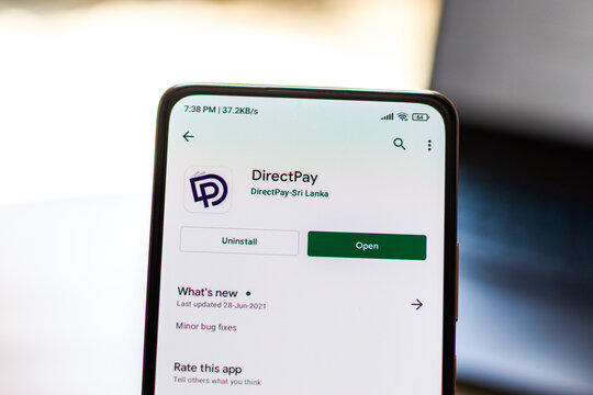 West Bangal, India - September 28, 2021 : Directpay logo on phone screen stock image.