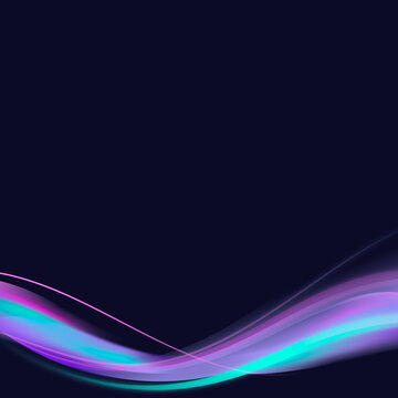 Neon Purple Curve Frame Template Vector