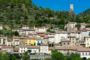 Fototapeta na wymiar Roquebrun, Herault, Languedoc Roussillon, France