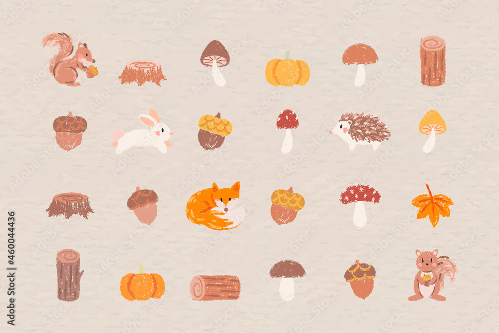 Poster autumn design elements vector set