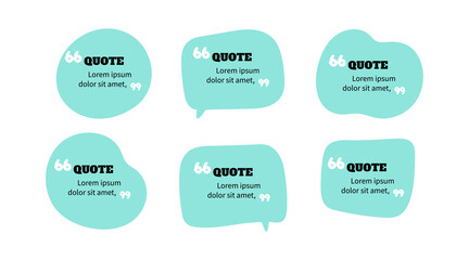 Quote speech bubble frame quotation message collection vector art illustration
