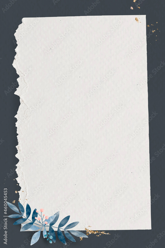 Poster leafy paper rectangle frame vector