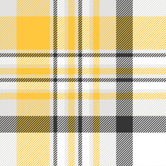 Seamless plaid check pattern in orange, gray, black and white.  - 460045469
