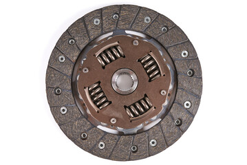 new car clutch kit isolated on white. Close up
