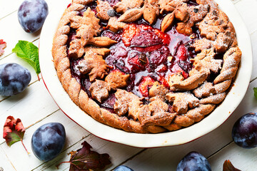 Autumn plum cake