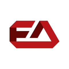 EA letter logo vector initials in clean and simple future modern style.