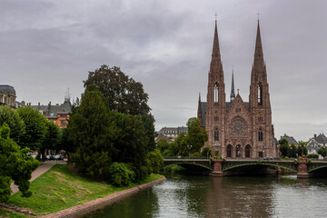 Fototapeta na wymiar View of Strasbourg city in Alsace