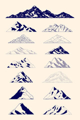 Mountain shapes for logo vector