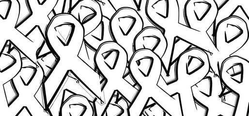 White ribbon lung cancer awareness month. Hope, world cancer day, November. Lung bone cancer concept. Support and healthcare and medicine concept for lungs.