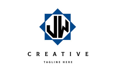 Fototapeta premium JW double square latter logo vector