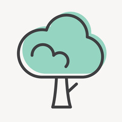 Tree icon vector for business in simple line