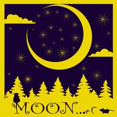 Obraz na płótnie Canvas moon and stars mouse