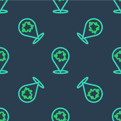 Line Paint spray icon isolated seamless pattern on blue background. Vector