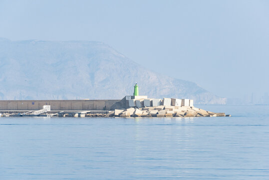 Entrance to the mouth of the port in the province of Alicante Spain.