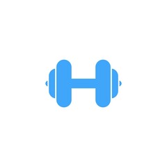 Dumbbells icon gym sport fitness bodybuilding simple single pictogram flat icon style graphic design vector