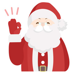 OKサインを出すサンタクロース（上半身）
