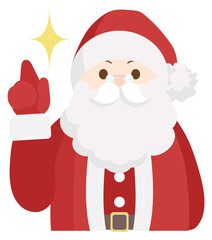 指をさしているサンタクロース（上半身）
